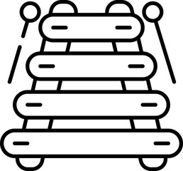 Canvas Print - Xylophone Icon In Line Art.