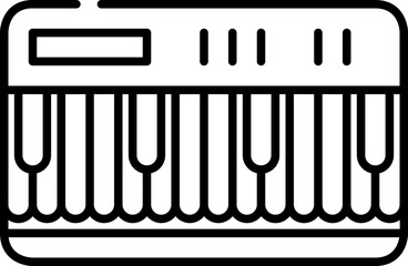 Wall Mural - Piano Or Midi Keyboard Icon In Black Outline.