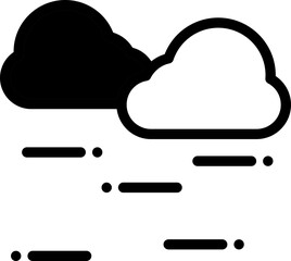 Poster - Cloudy Weather Icon in Flat Style.