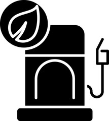 Sticker - Illustration Of Eco Fuel Icon In B&W Color.