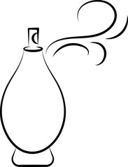 Poster - Oval Perfume Bottle Icon In Black Stroke.