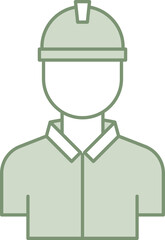 Poster - Faceless Worker Icon In Green And White Color.