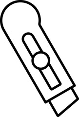 Sticker - Cutter Knife Icon In Thin Line Art.