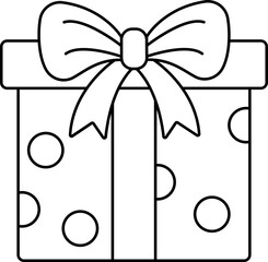 Canvas Print - Gift Box Icon In Black Outline.