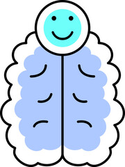 Poster - Flat Style Happy Mind Blue Icon.