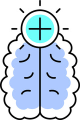 Poster - Mental Health Icon In Blue Color.