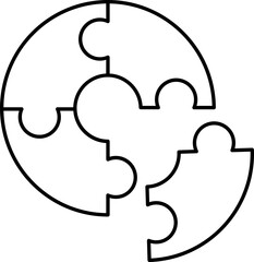 Poster - Vector Illustration of Circle Puzzle Icon in Line Art.