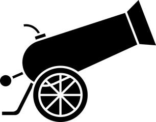 Sticker - B&W Isolated Cannon Gun Icon Or Symbol.