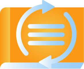 Sticker - Flat Style Reload Book Blue And Orange Gradient Icon. 