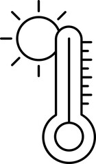 Canvas Print - High Temperature Icon In Black Outline.