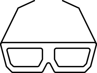 Wall Mural - Flat Goggles Icon In Black Line Art.