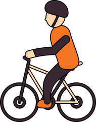 Poster - Boy Riding A Bicycle Icon In Orange And Magenta Color.