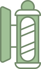 Wall Mural - Illustration Of Barber Pole Icon In Green And White Color.