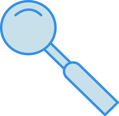 Sticker - Magnifying Glass Icon In Blue Color.