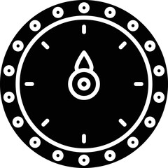 Sticker - Isolated Compass Icon In Glyph Style.