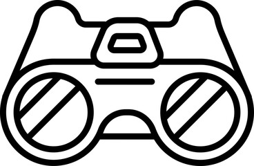 Sticker - Binoculars Icon Or Symbol In Black Line Art.