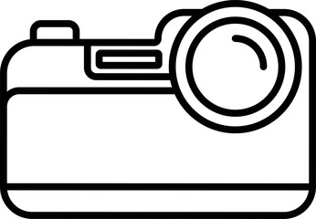 Sticker - Illustration Of Camera Icon In Stroke Style.