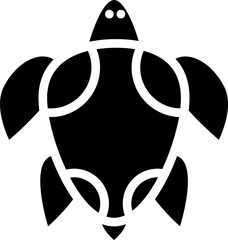 Wall Mural - Turtle Icon In Glyph Style.