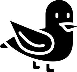 Poster - Bird Icon In B&W Color.