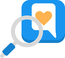 Sticker - Searching Love Message Icon In Colorful.