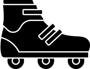 Canvas Print - Isolated Roller Skate Icon In B&W Color.