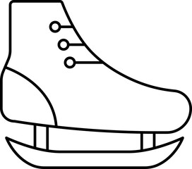 Canvas Print - Ice Skate Icon In Black Line Art.