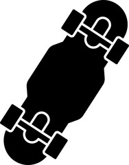 Poster - Flat Style Skateboard Icon In Glyph Style.