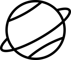 Sticker - Planet Icon In Black Outline.