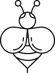 Poster - Bee Icon In Thin Line Art.