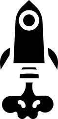 Poster - Isolated Rocket Icon In B&W Color.