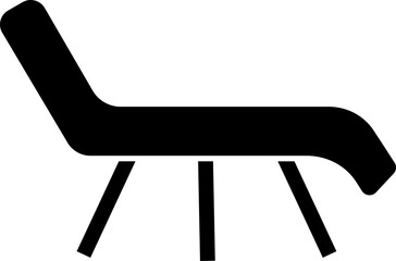 Sticker - Illustration Of Beach Chair Or Lounger Icon In B&W Color.