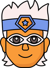 Canvas Print - Superhero Headband And Eye Mask Wearing Man Face Colorful Icon.