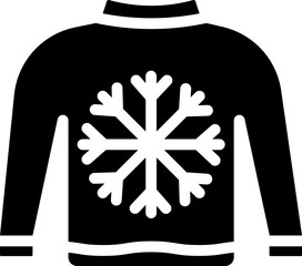 Sticker - B&W Color Sweater Icon In Flat Style.