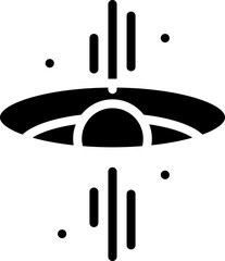 Poster - Isolated Black Hole Icon In Glyph Style.