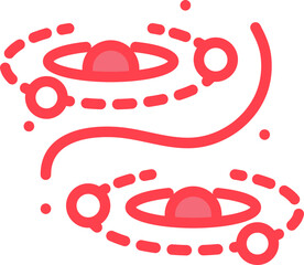 Sticker - Isolated Galaxy Icon In Red And White Color.