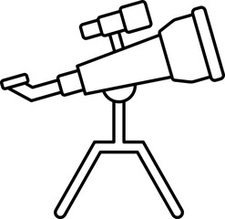 Sticker - Illustration of Telescope Icon in Thin Line Art.