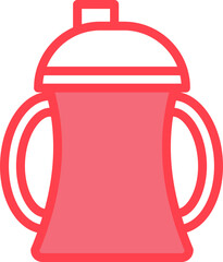 Wall Mural - Sippy Cup Icon In Red And White Color.