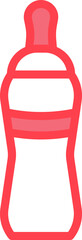 Poster - Feeding Bottle Icon In Red And White Color.