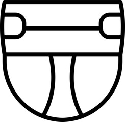 Poster - Diaper Icon In Black Outline.