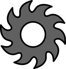 Canvas Print - Circular Saw Blade Flat Icon In Grey Color.