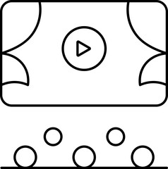 Sticker - Movie Hall Icon In Black Outline Color.