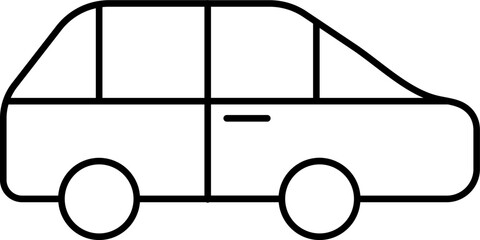 Poster - Car Icon In Black Line Art.