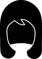 Wall Mural - Black And White Female Hair Wig Icon Or Symbol.