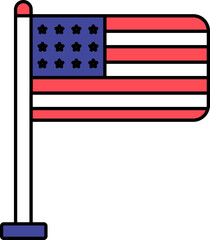 Sticker - Colorful America Flag Icon.