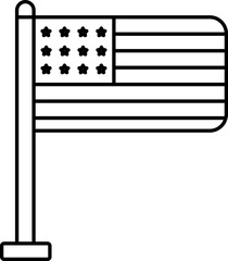 Sticker - America Flag Icon In Line Art.