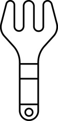 Sticker - Fork Icon In Black Line Art.