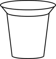 Poster - Disposable Cup Icon In Black Line Art.