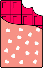 Poster - Peach And Pink Chocolate Icon In Flat Style.