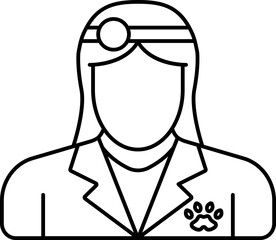 Canvas Print - Veterinarian Doctor Icon In Black Line Art.