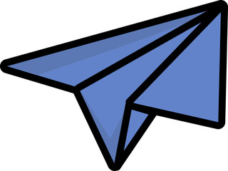 Canvas Print - Blue Paper Plane Icon Or Symbol.